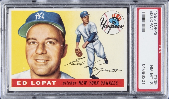 1955 Topps #109 Ed Lopat - PSA NM-MT 8